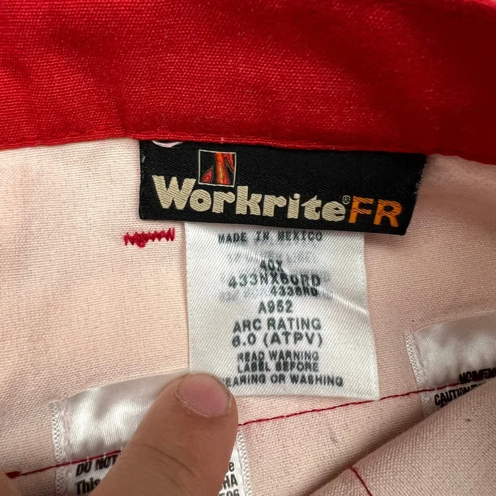 Workrite FR Red Nomex Kevlar Flame Resistant Work Pants 40x31 Arc 6.0 433NX60RD